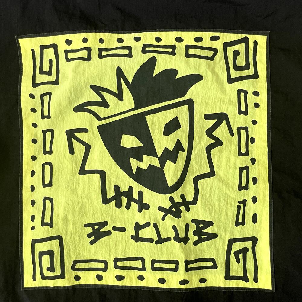 Vtg B-Club Baseball Jacket S/M Black Neon Yellow Coat Snap Retro Streetwear - Picture 7 of 14